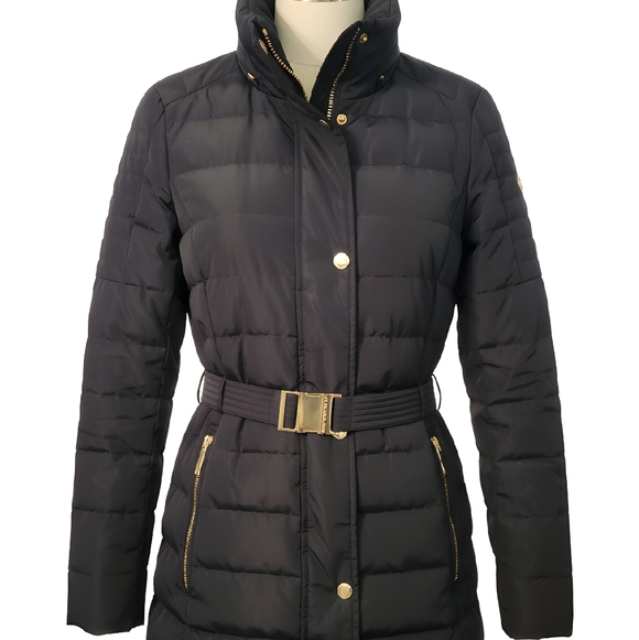 Michael Kors Jackets & Blazers - Michael Kors Black Puffer Coat with Gold Accents